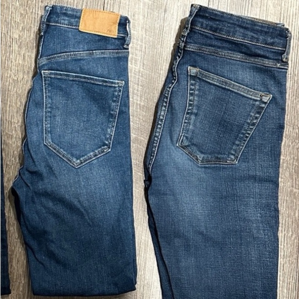 2 pairs of Zara high waisted skinny jeans sz 4